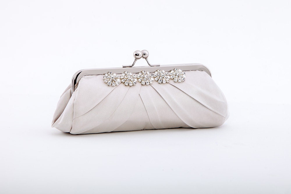 Monogrammred Sparkling Crystal Clutch - Champagne