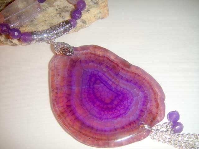 Purple in Duplicate        (Amethyst and Geode Druzy Agate)