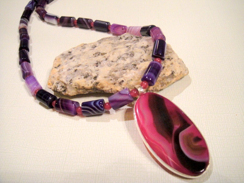 Protect Yourself from Bad Dreams          (Purple Agate Necklace)