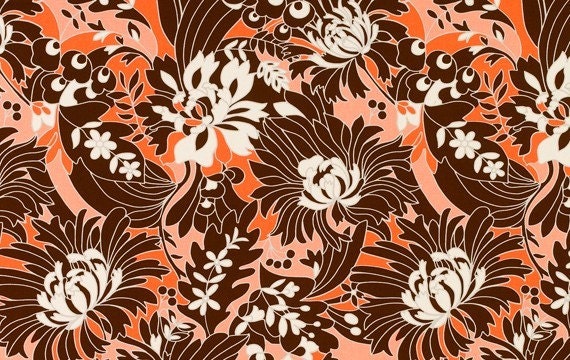 Amy Butler Full Bloom in Coral, August Fields collection, heavy weight home decor fabric, 54\/56 inches wide, 2 yards