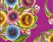 Oilcloth, Bloom Floral Magenta, 1\/2 yard