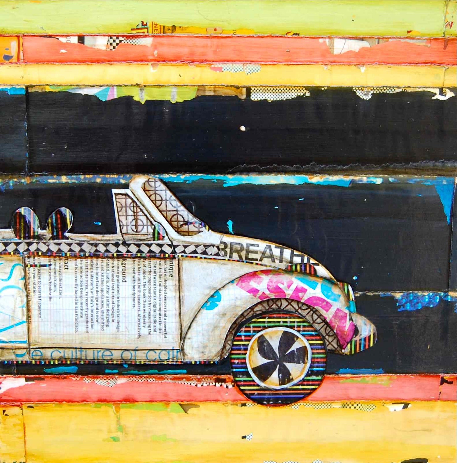 Vw volkswagen bug at beach "I Wear My Sunglasses at Night" - Fine art print 5x7