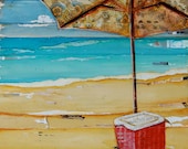 Beach Umbrella and Cooler- "Cool Off"- Fine Art Print - 8x10
