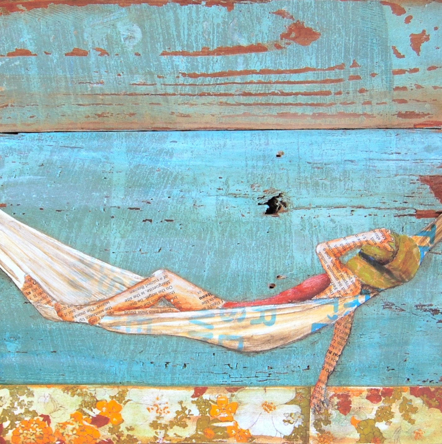 Woman Resting in Hammock at Beach -"The Activity of Soul Resting" -Fine Art Print 8x10