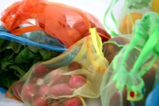 12 Giant set tropical sunset reusable produce bags