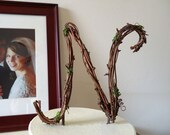 Rustic Wedding Cake Topper 6" Script Initial - Any Letter