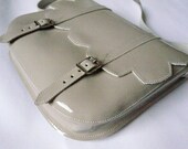 Gray Patent Leather Scallop Satchel FREE UK SHIPPING