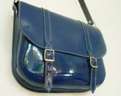 Royal Blue Patent Leather Satchel FREE UK SHIPPING