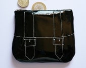 Black Patent Leather Coin Purse FREE UK SHIPPING