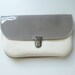 Gray/Cream Patent Leather Clutch