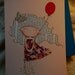Girl with Red Balloon Original Mixed Media Illustration