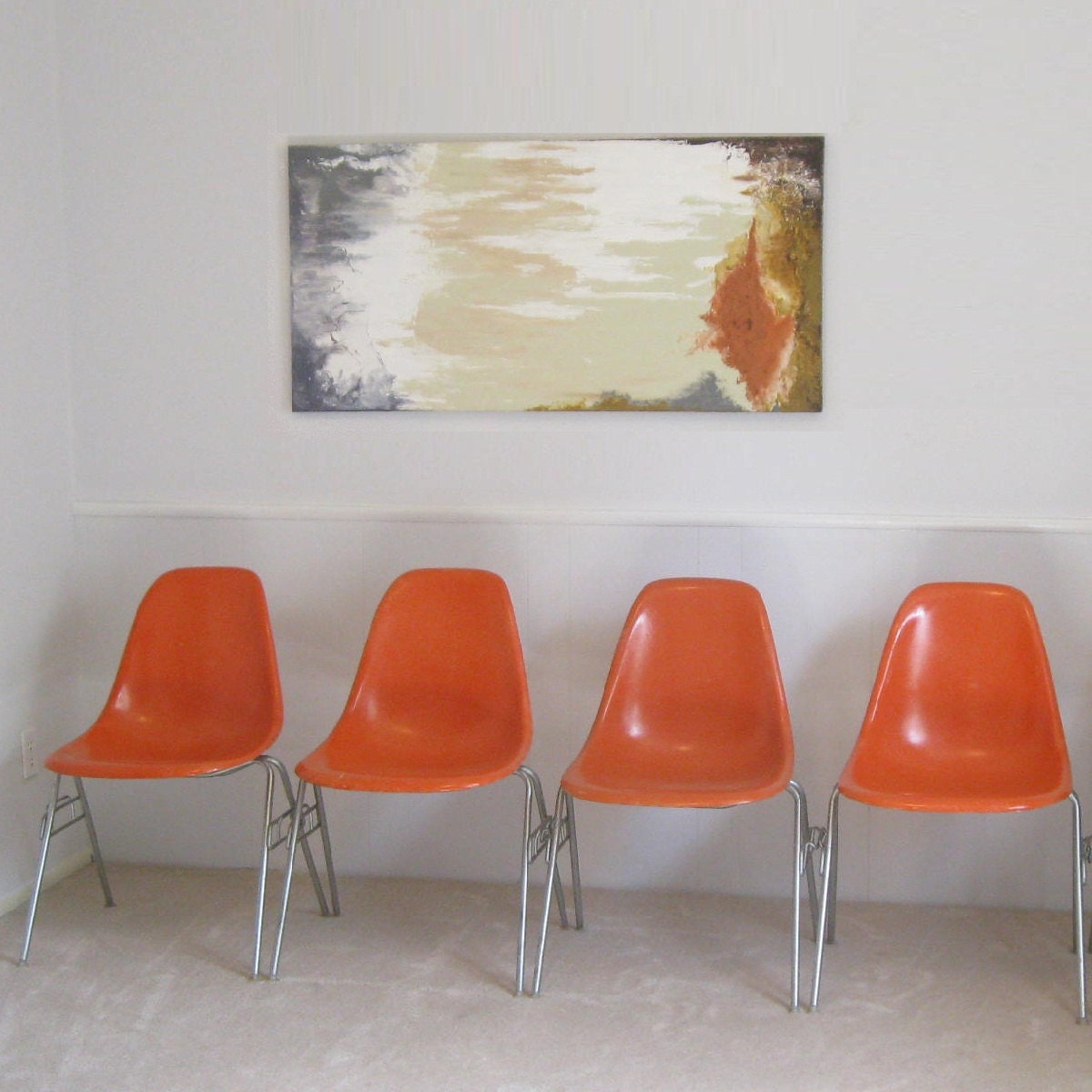 circa 1950s EAMES for Herman Miller SET of FOUR side shell chairs
