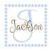 Initial and Name Wall Decal - Polka Dot Decal with Name - Nursery Name Wall Decor 22 in Square (LARGE) FN0031
