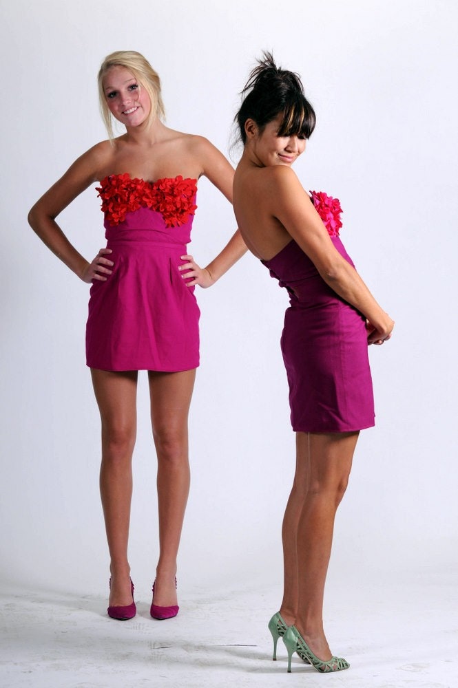 pink hydrangea dress