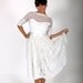 Short Cotton Wedding Dress with Lace Overlay - RESERVED