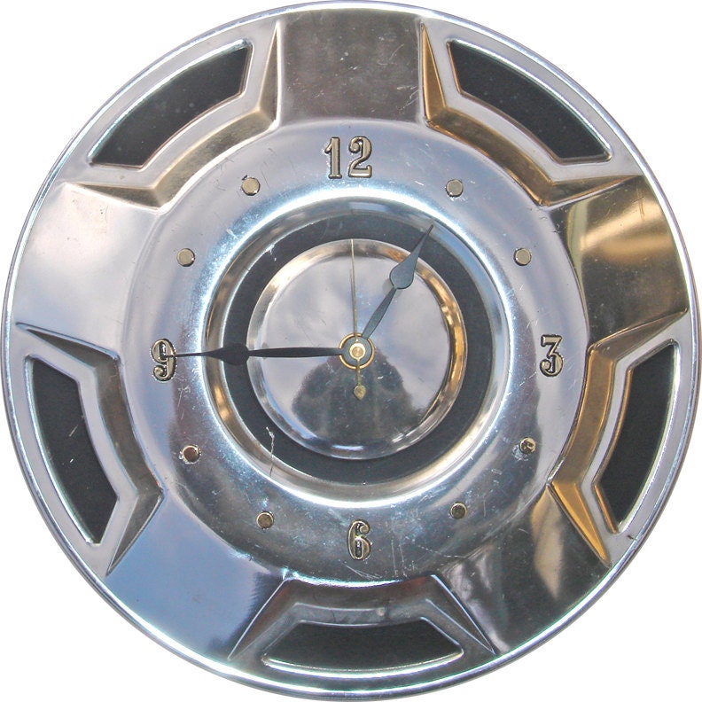 Sale: Ford Truck Hubcap Clock with numbers (f) wall clock