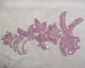 Light Purple Lace, wedding, headpiece lace, handmade,sewing, beads, long beads, applique