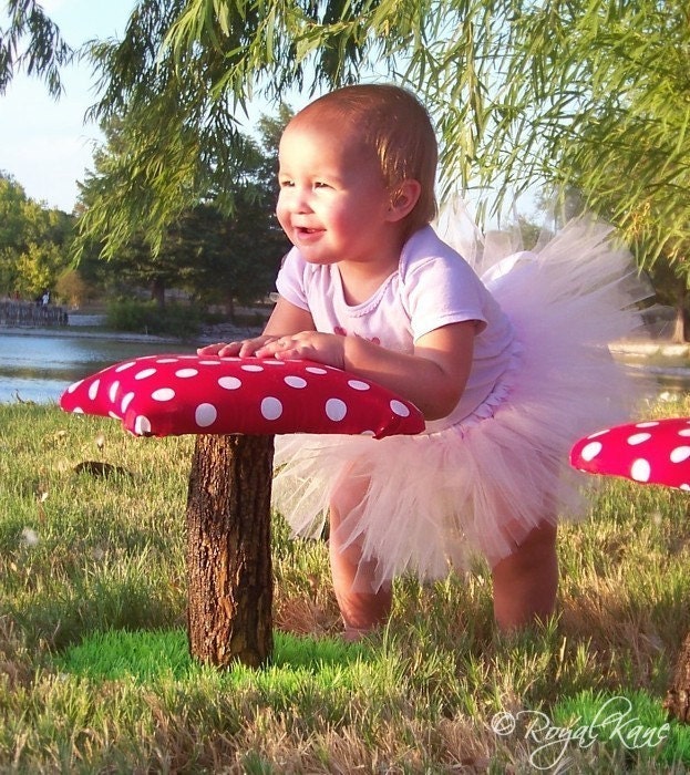 Whimsical Polka Dot Toadstool Mushroom Chair dollhouse kids furniture indoor/outdoor kid fairy tea party childrens fairies hobbit room decor