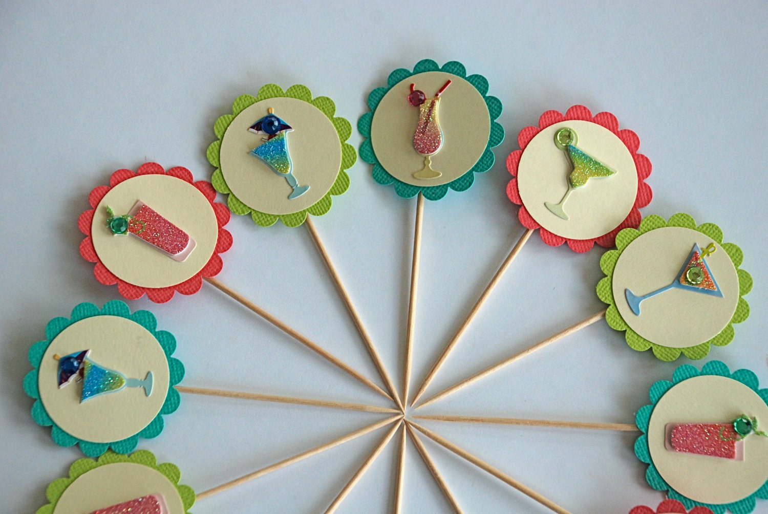 Delicious Cocktails Cupcake Toppers - Reserved for Tia