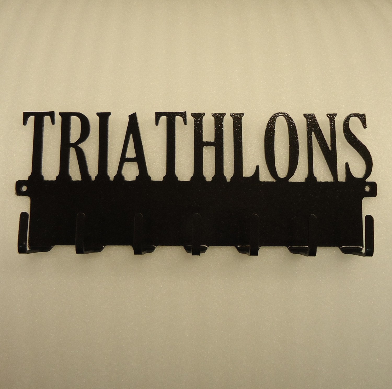 TRIATHLONS Text Metal Art Medals Rack - Free USA Shipping