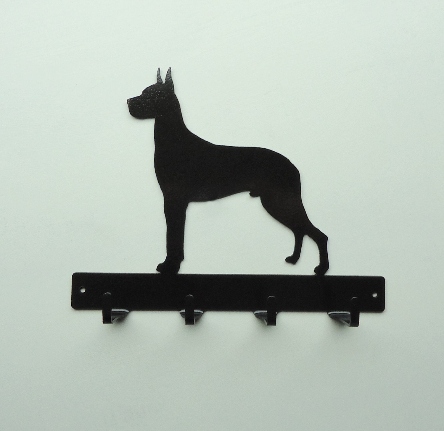 Great Dane Metal Art Dog Leash or Key Rack - Free USA Shipping