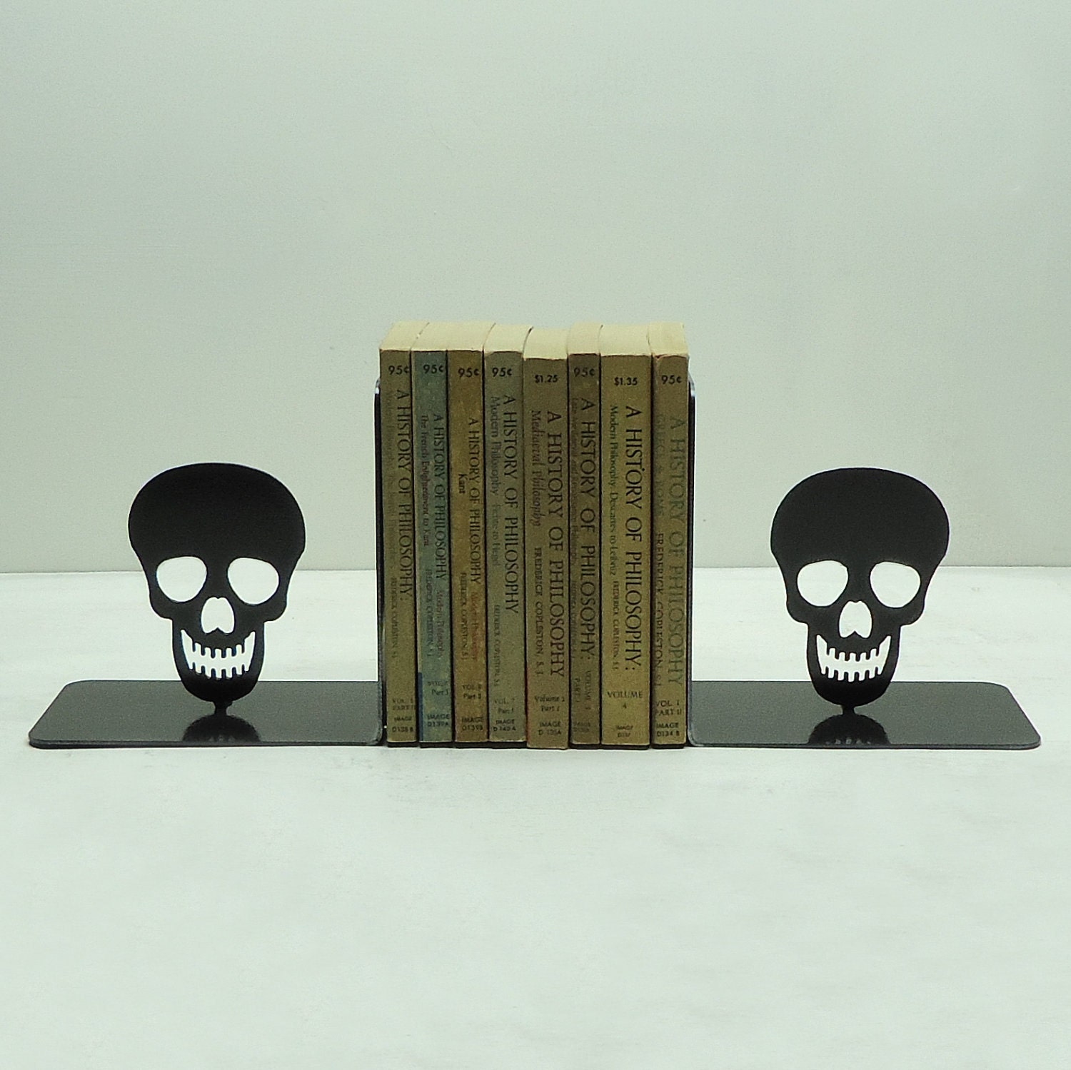 Skull Metal Art Bookends - Free USA Shipping