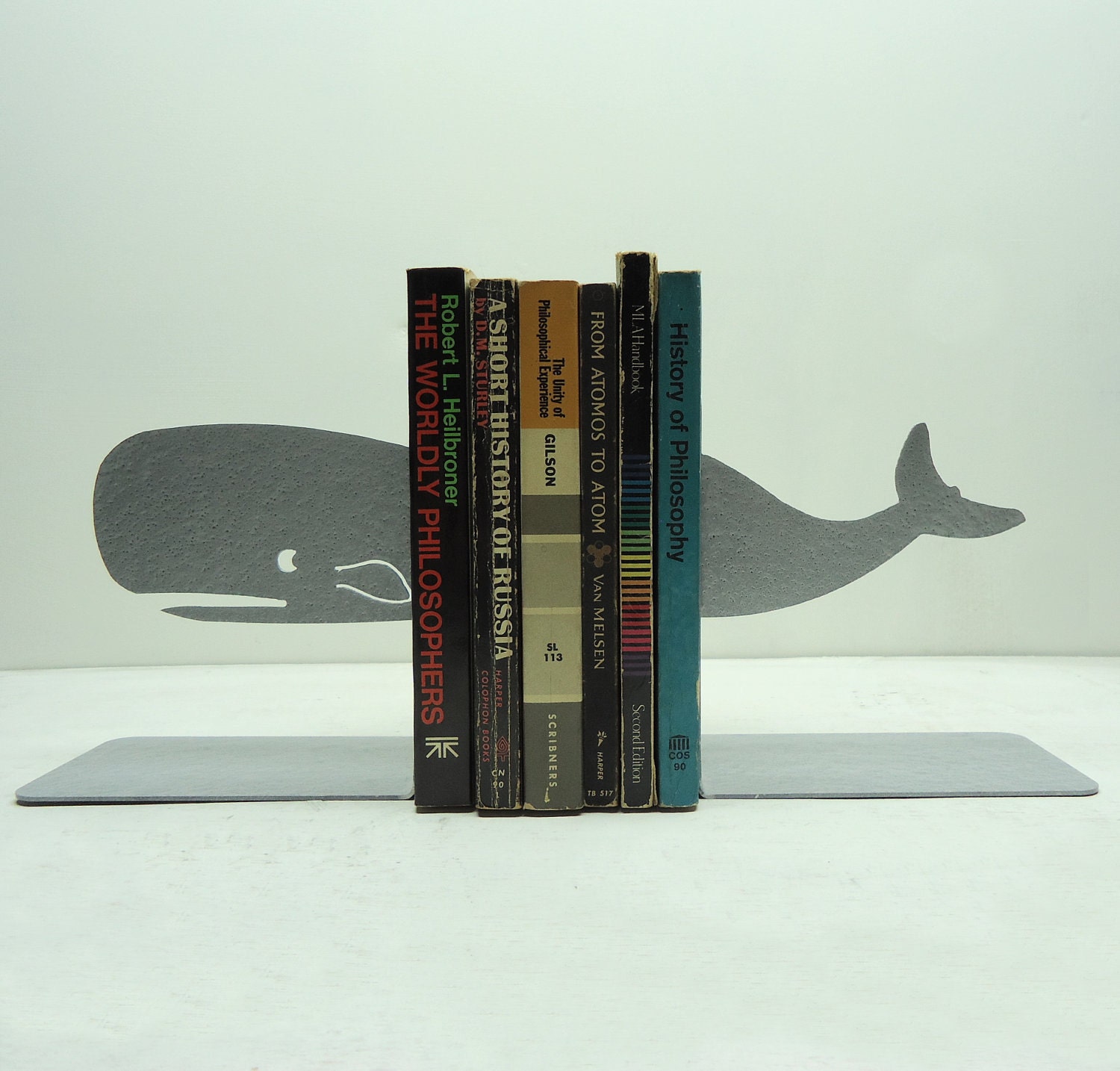 Whale Metal Art Bookends - Free USA Shipping