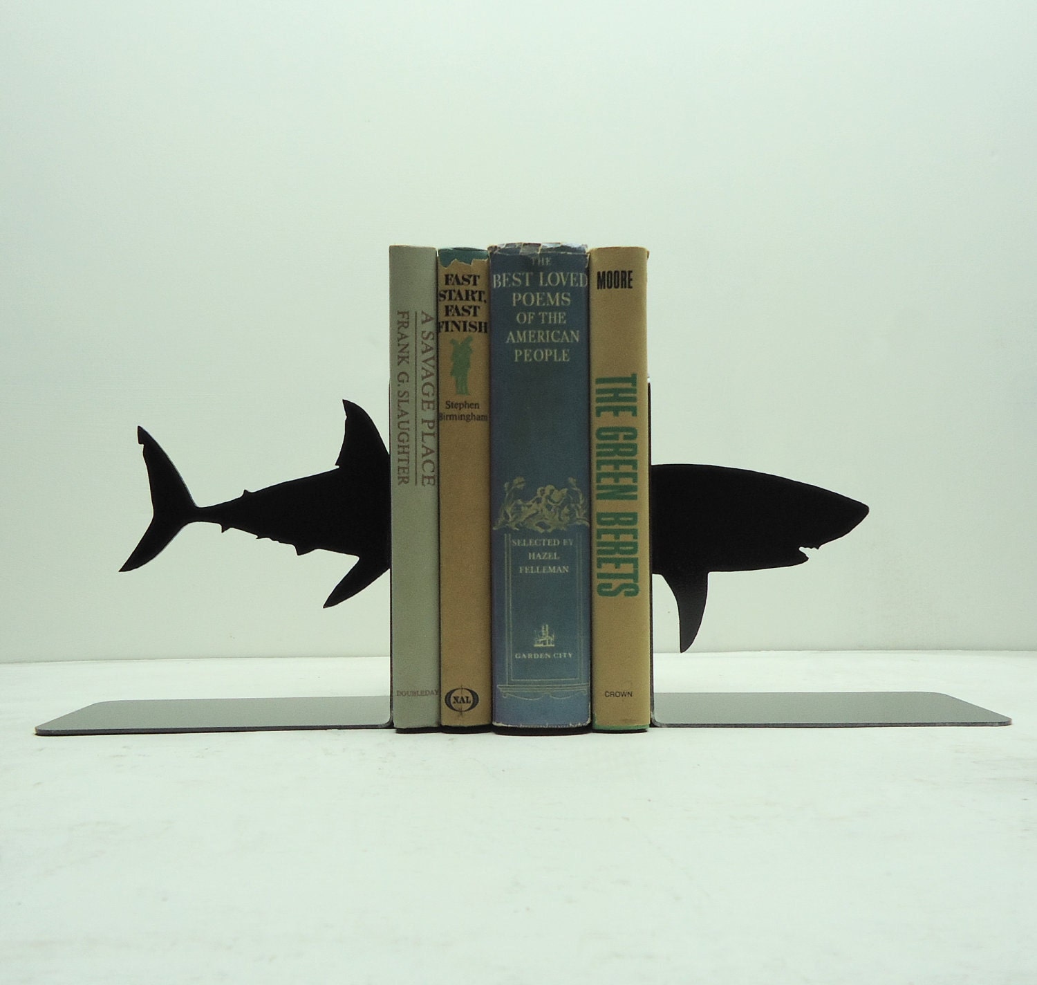 Shark Metal Art Bookends - Free USA Shipping