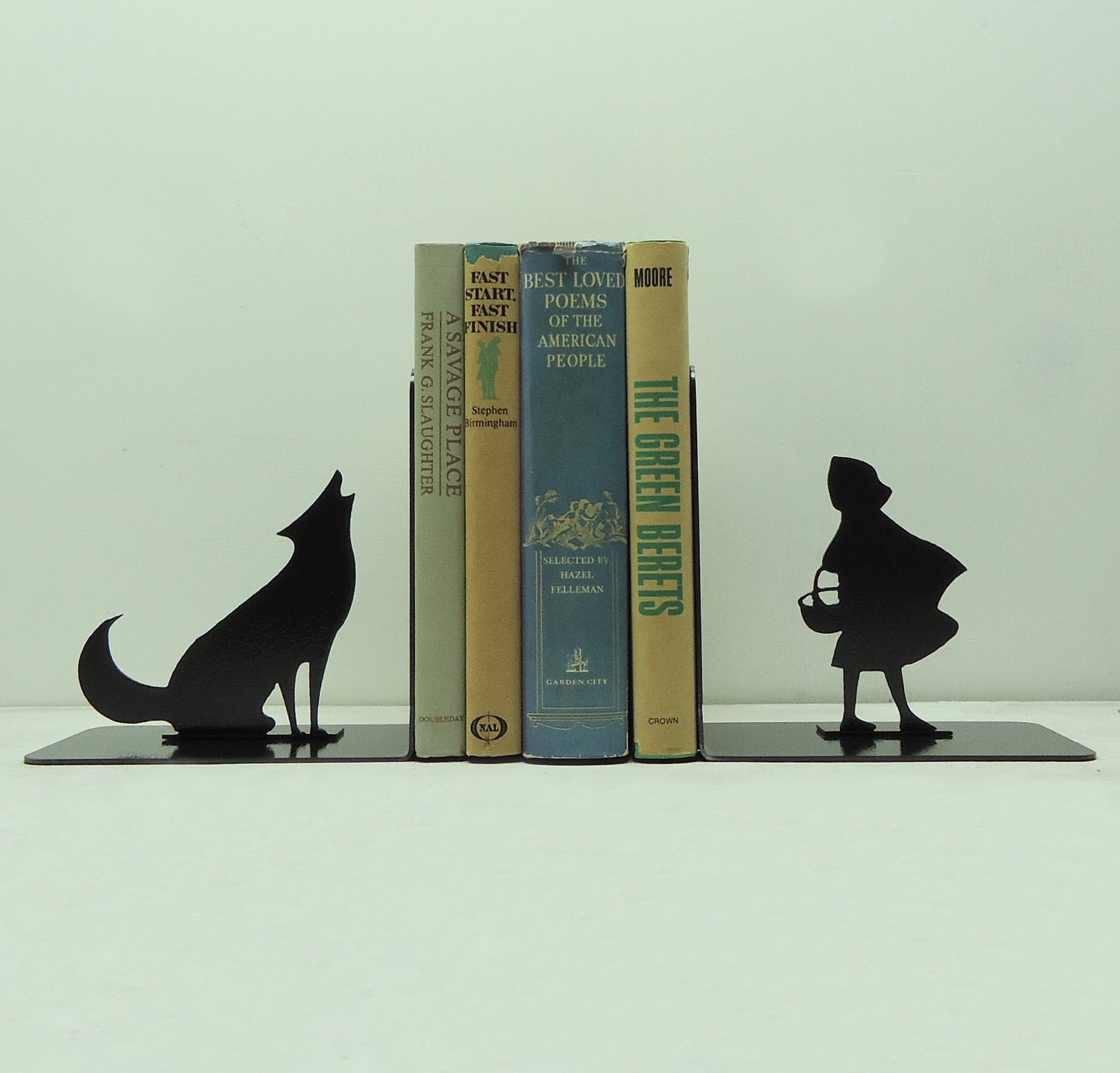 Big Bad Wolf Metal Art Bookends - Free USA Shipping