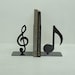 Music Note Metal Art Bookends - FREE USA Shipping