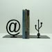At Symbol and USB Symbol Metal Art Bookends - FREE USA Shipping