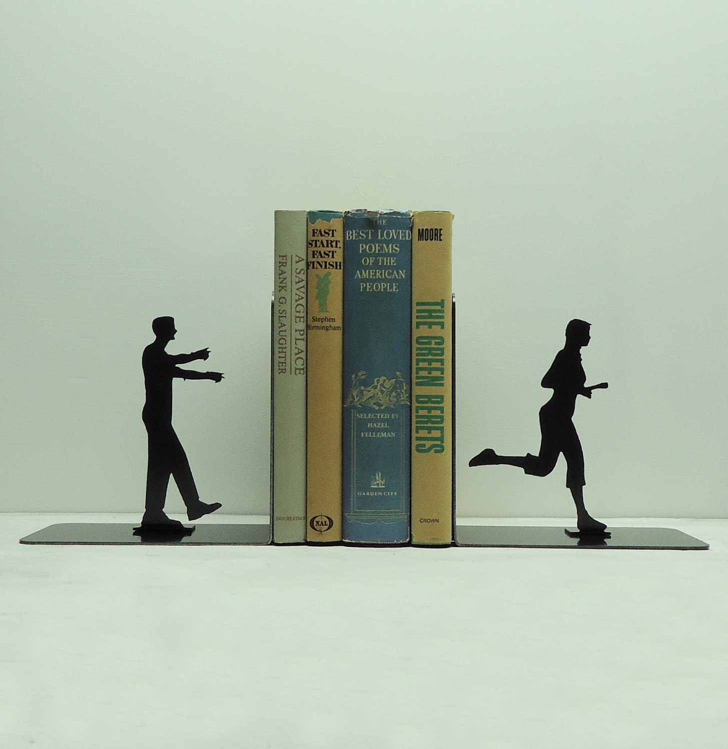 Zombie Metal Art Bookends - Free USA Shipping