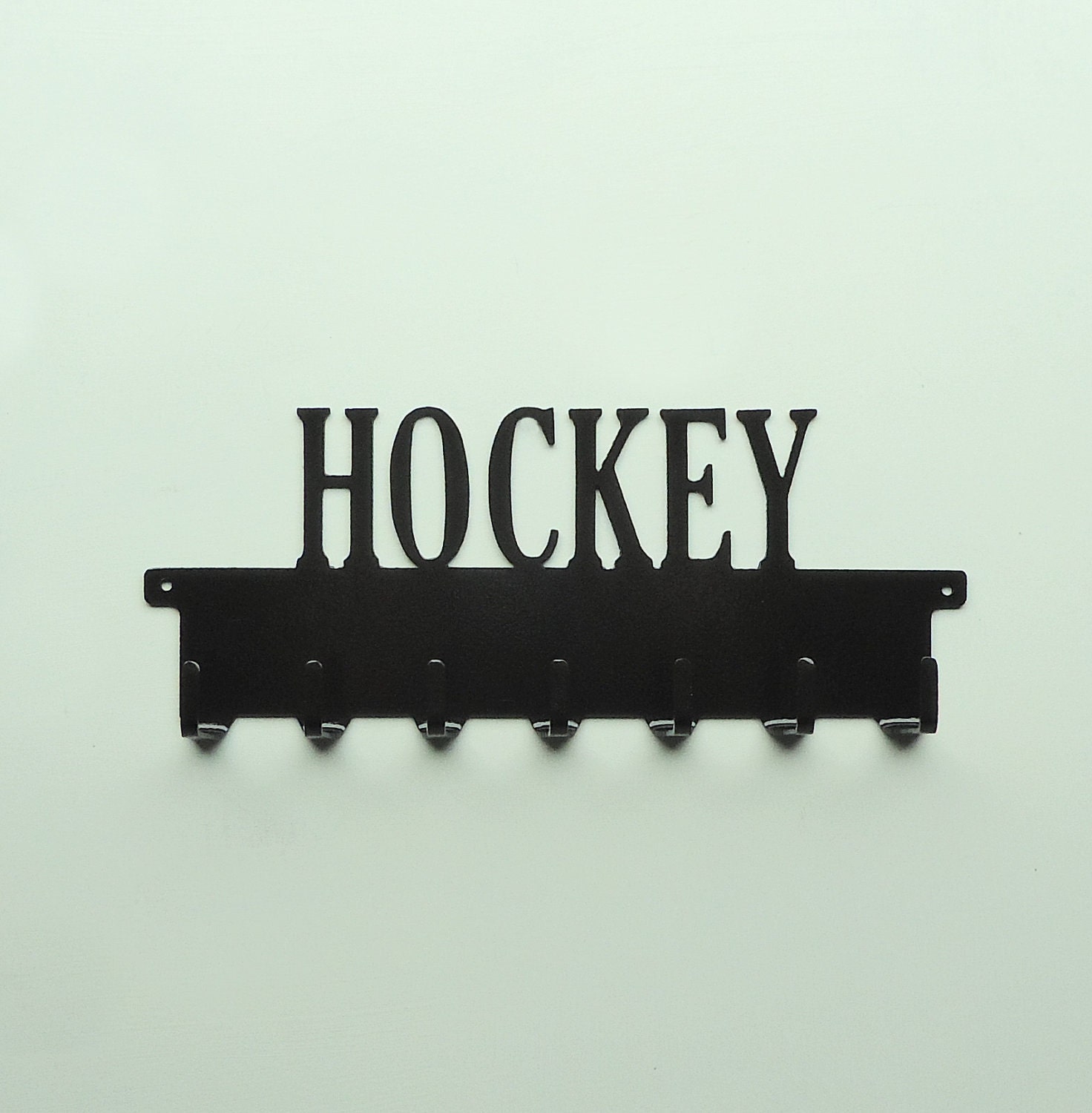 Hockey Text Metal Art Medals Rack - Free USA Shipping