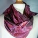 Hand painted silk scarf (Pink and Copper feathers): Shimmering Feathers