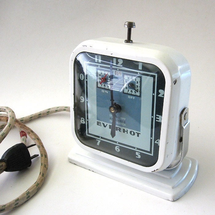 Kitchen Clock Timer Vintage Art Deco EVERHOT 1930s