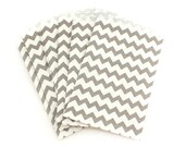 Gray and White Chevron Medium Bags (24 qty)