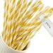 Paper Straws (25) Yellow Stripe with FREE Flags