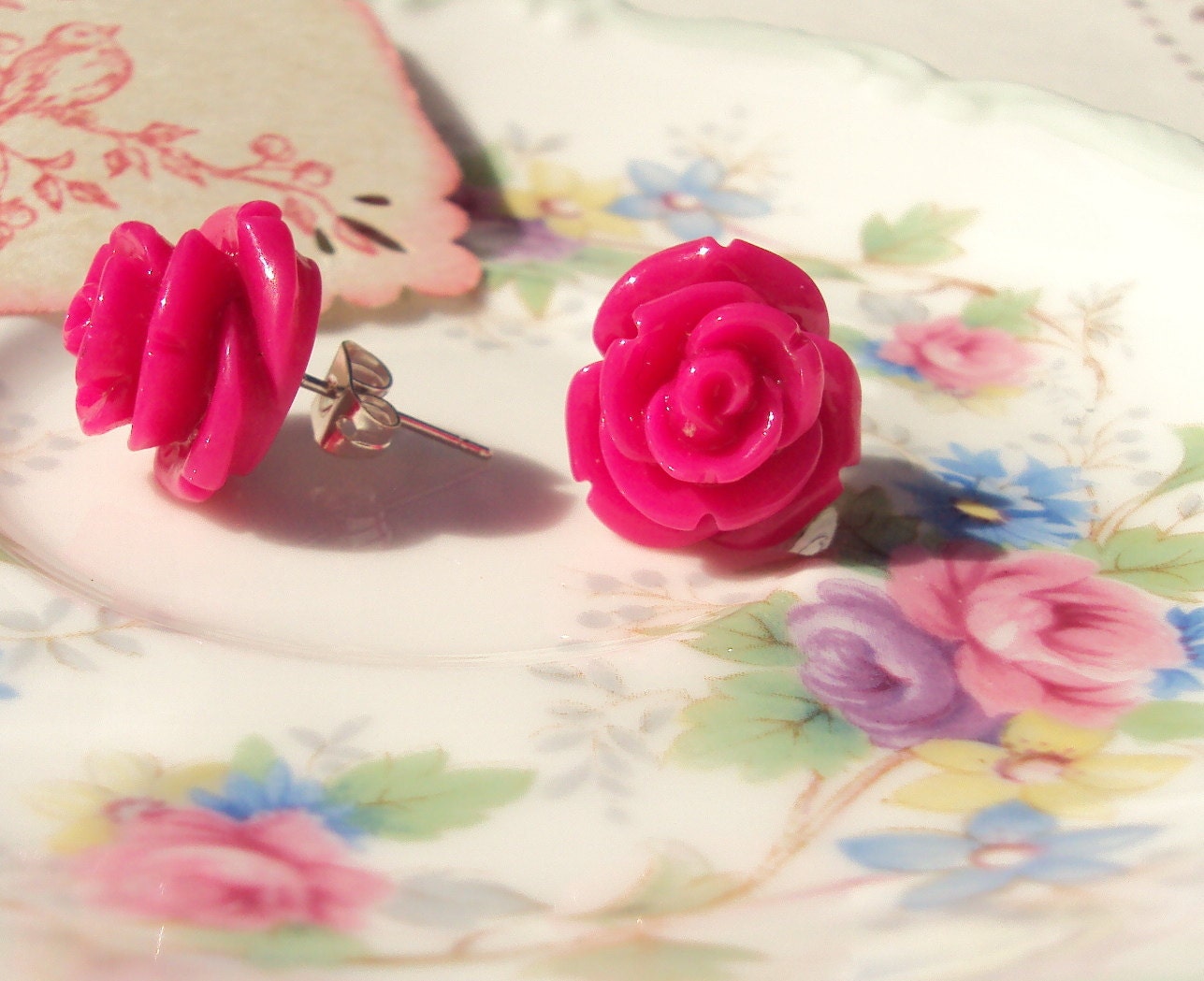 Candy Kisses - Rose Flower Earrings