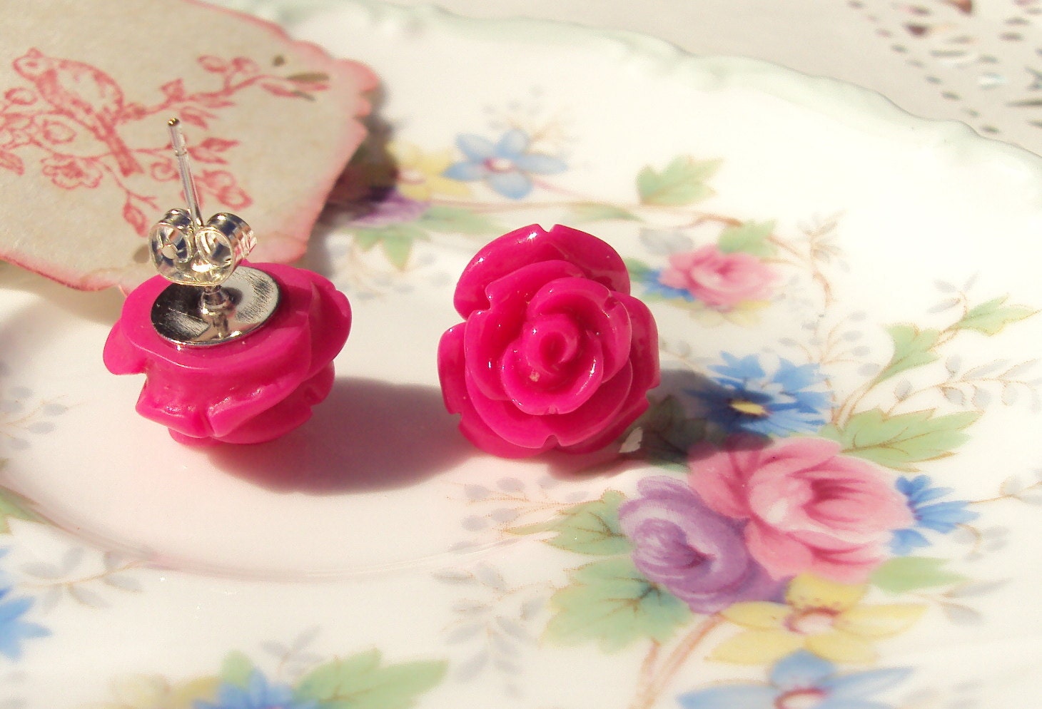 Candy Kisses - Rose Flower Earrings
