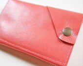 Leather iPhone Wallet in Coral Pink