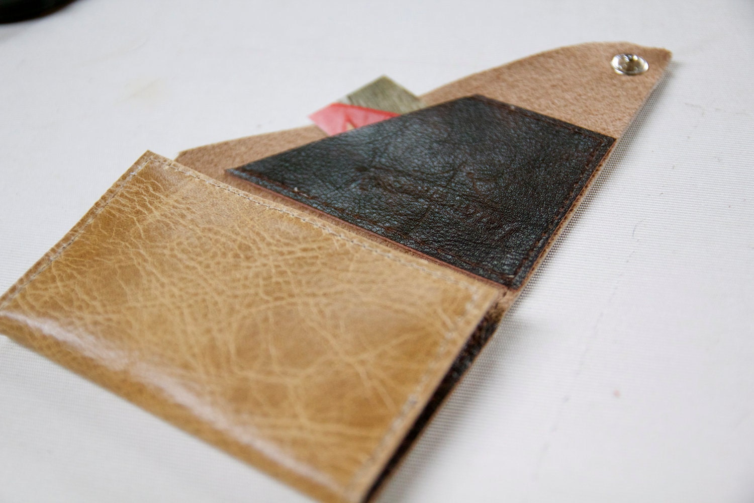 Mustache Leather Wallet "the Dave" in Tan