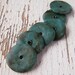 Teal Blue Aster Wheel disc beads - set of 6 beads (ready to ship)