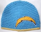 READY TO SHIP -  - 6-12 Months San Diego Chargers Beanie - As Pictured
