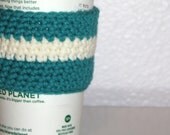 READY TO SHIP - Single Stripe Coffee Cozy - As Pictured - Eco-Friendly, Reusable