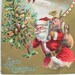RESERVED for JANE - Santa with Bag of Toys and Tree - Vintage Embossed Christmas Postcard - early 1900's