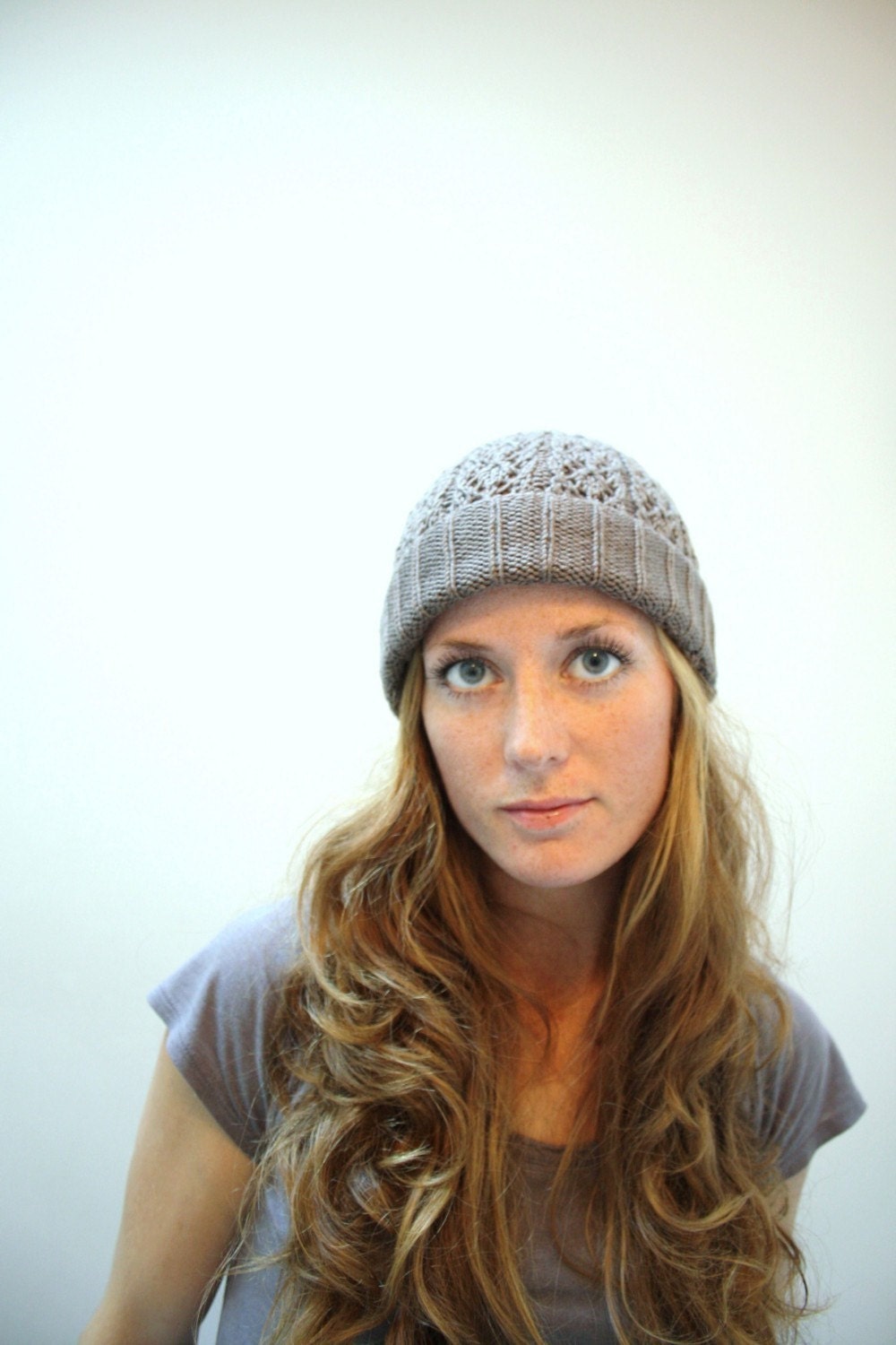 PASHA // hat lace panel knitting pattern PDF