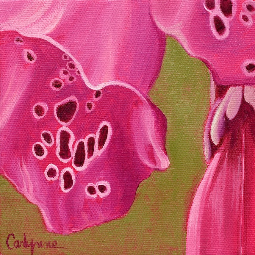 Original floral oil painting Foxglove