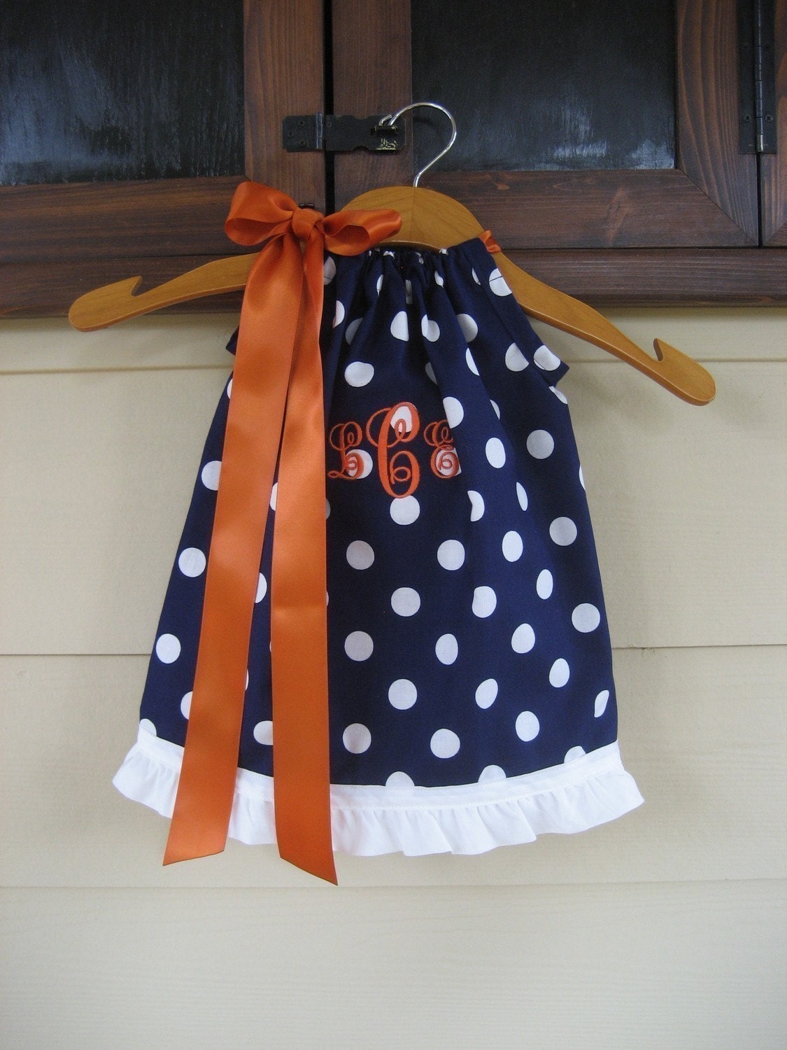 Monogrammed Polka Dot Pillowcase Dress - sizes 3m to 5T.......SEVERAL FABRIC COLORS to Choose