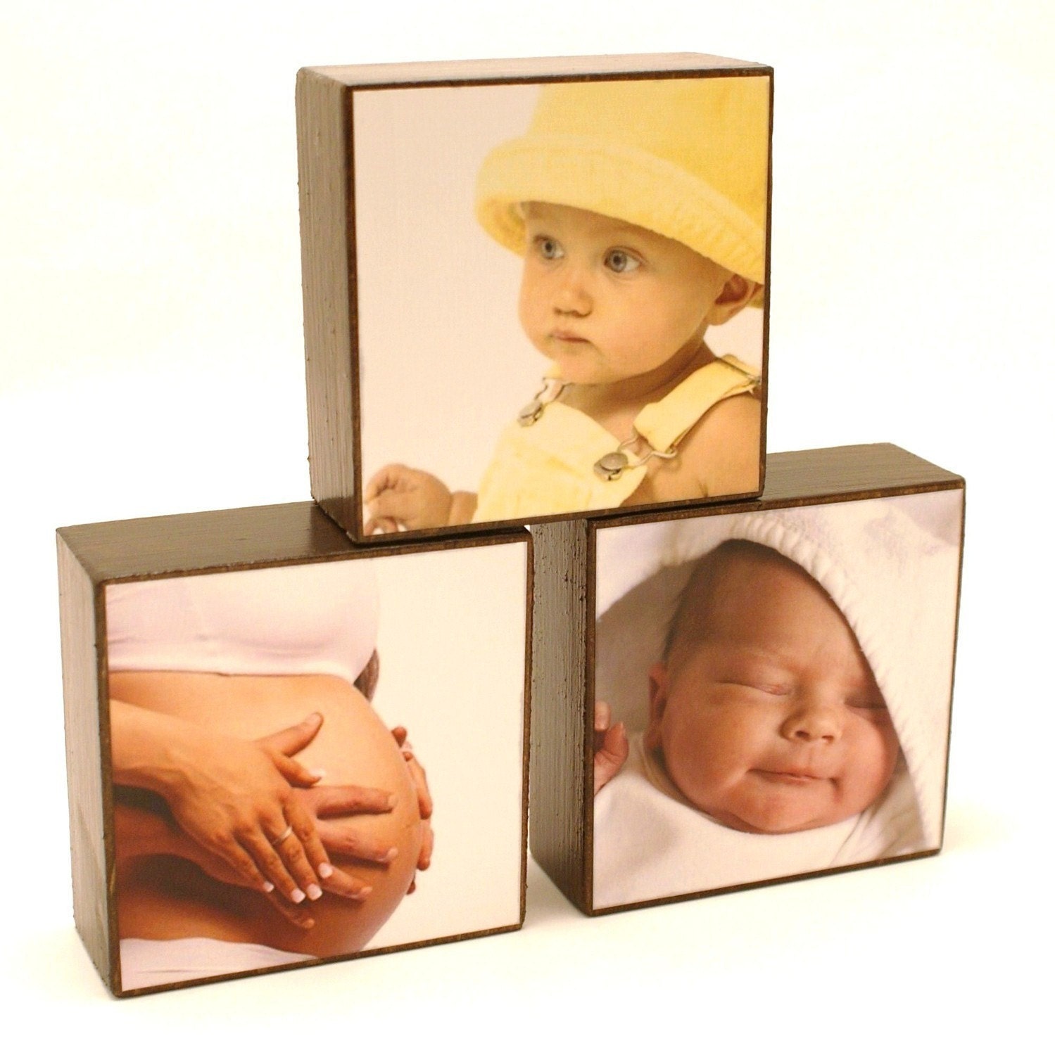 Custom Medium Photo Blocks - Set of 3 - Display Family, Wedding and Vacation Photos