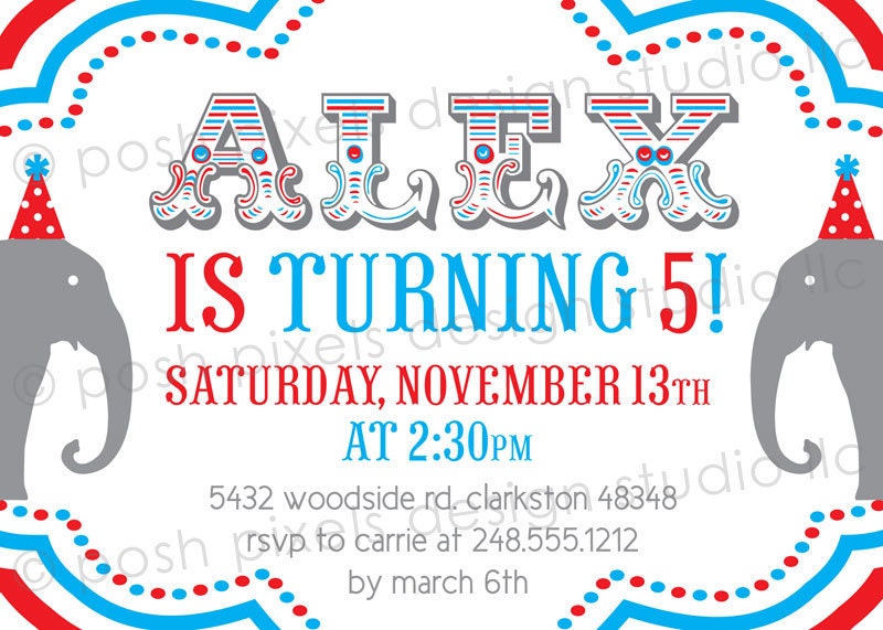 CARNIVAL INVITATION - Printable 5"x7" Invitation - Birthday - Circus Party - DIY Cute Carinval Collection - by Make Life Cute Il_170x135